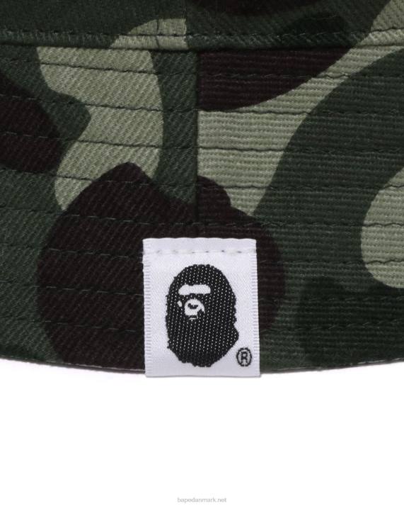 A Bathing Ape Mænd x undftd farve camo flannel bøttehat HH6J518 militærgrøn