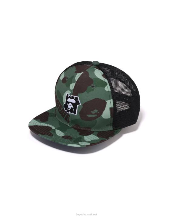 A Bathing Ape Mænd x undftd farve camo mesh cap HH6J516 militærgrøn