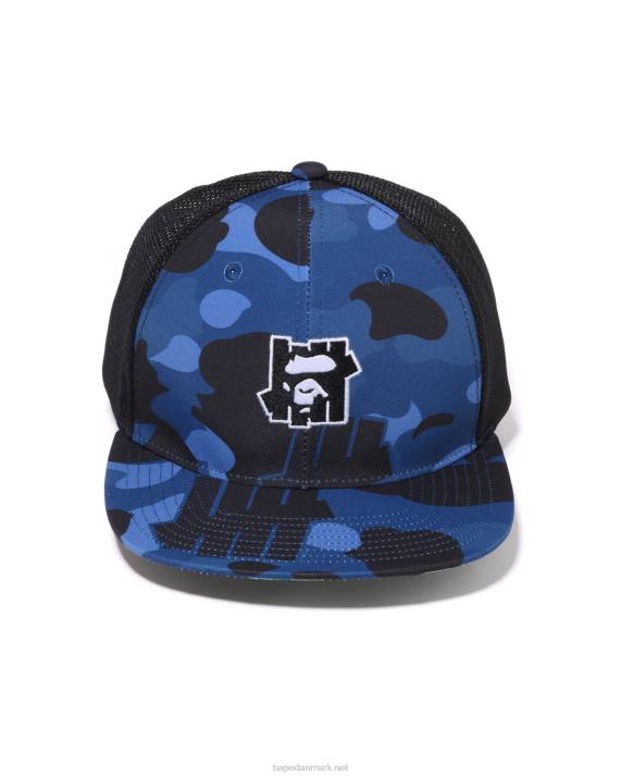 A Bathing Ape Mænd x undftd farve camo mesh cap HH6J517 Marine blå