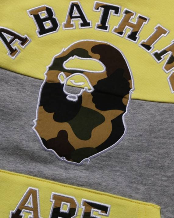A Bathing Ape børn 1 camo college patch colourblock crewneck HH6J1504 gul