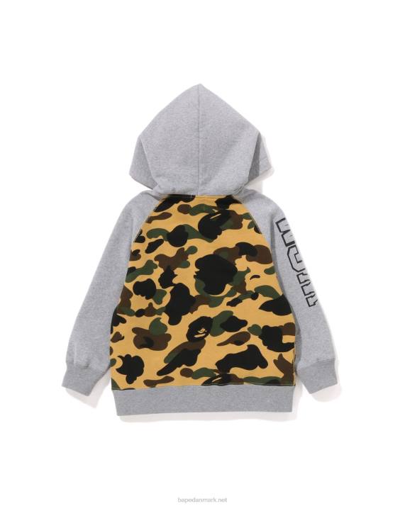 A Bathing Ape børn 1 camo haj patch hættetrøje med lynlås HH6J1500 gul