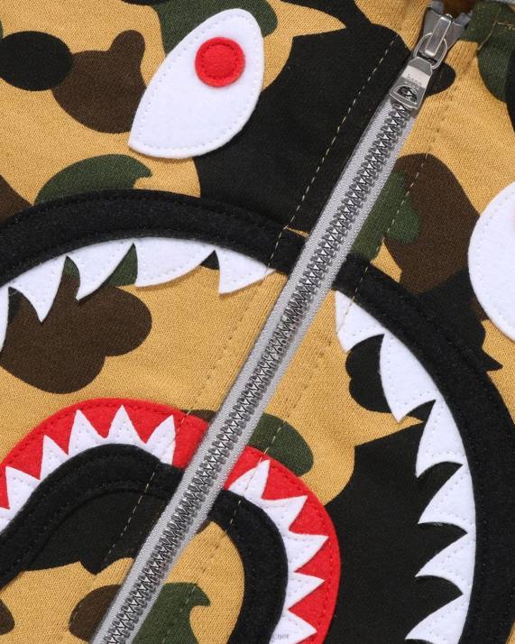 A Bathing Ape børn 1 camo haj patch hættetrøje med lynlås HH6J1500 gul