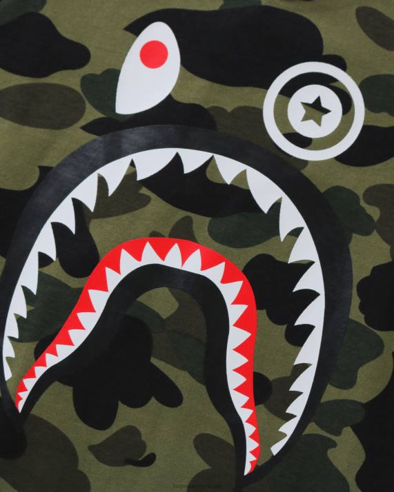 A Bathing Ape børn 1 camo shark 3/4 ærmet t-shirt HH6J1787 militærgrøn