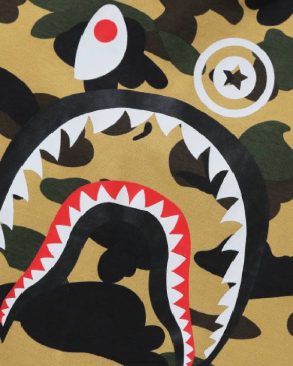 A Bathing Ape børn 1 camo shark 3/4 ærmet t-shirt HH6J1788 gul