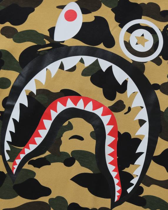 A Bathing Ape børn 1 camo shark 3/4 ærmet t-shirt HH6J1796 gul
