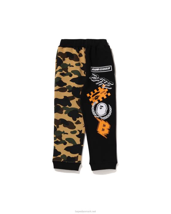 A Bathing Ape børn 1 camo team emblem print sweat pants HH6J1653 gul
