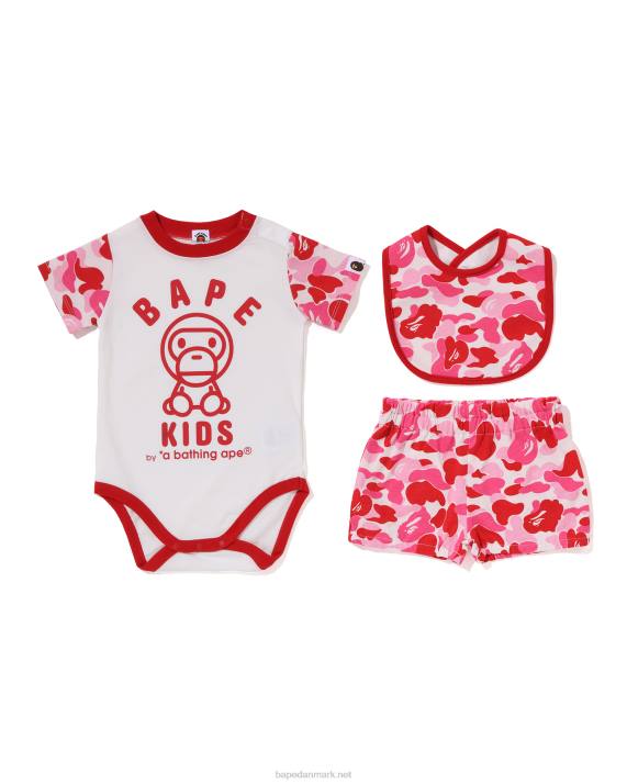 A Bathing Ape børn abc camo baby milo gavesæt HH6J1280 lyserød