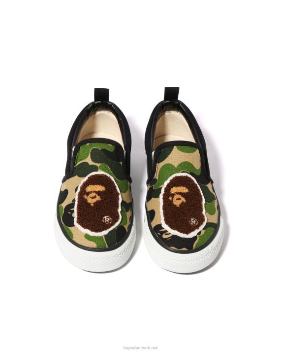 A Bathing Ape børn abc camo hoved patch slip ons HH6J1618 militærgrøn