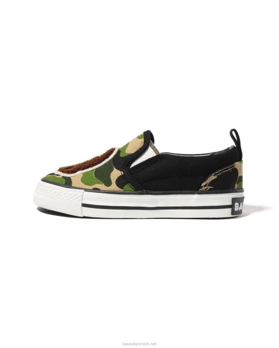A Bathing Ape børn abc camo hoved patch slip ons HH6J1618 militærgrøn