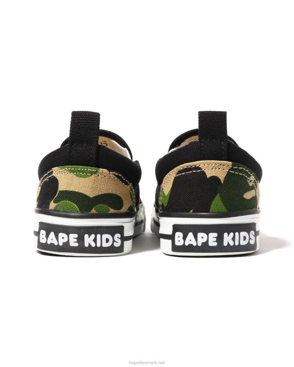 A Bathing Ape børn abc camo hoved patch slip ons HH6J1618 militærgrøn