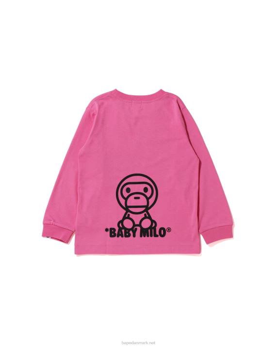 A Bathing Ape børn all baby milo mix t-shirt HH6J1516 karminrose