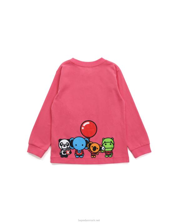 A Bathing Ape børn baby milo  venner t-shirt HH6J1775 lyserød