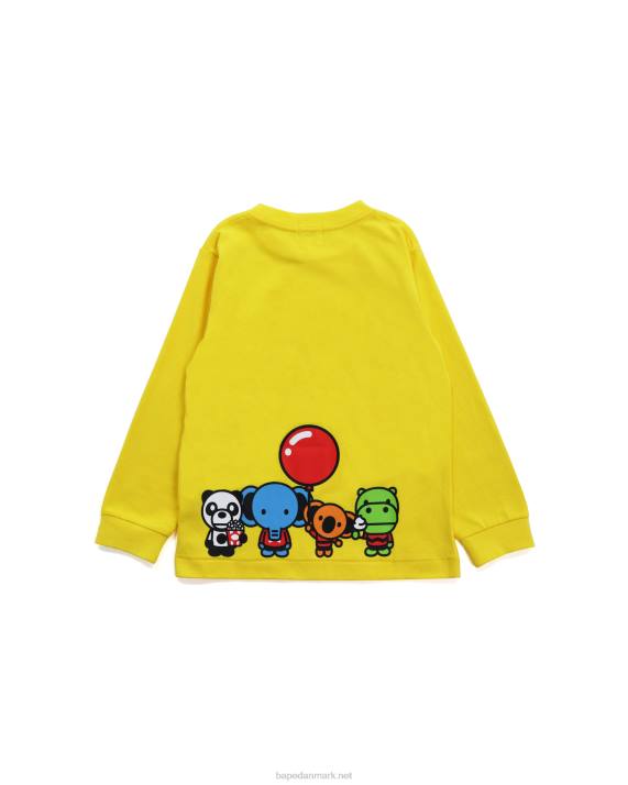 A Bathing Ape børn baby milo  venner t-shirt HH6J1777 gul