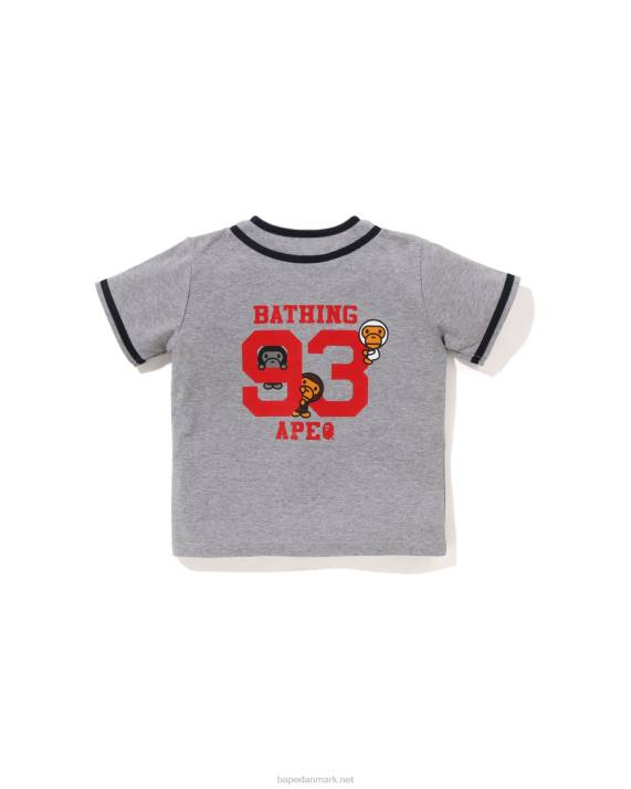 A Bathing Ape børn baby milo baseball skjorte HH6J1346 mørkegrå