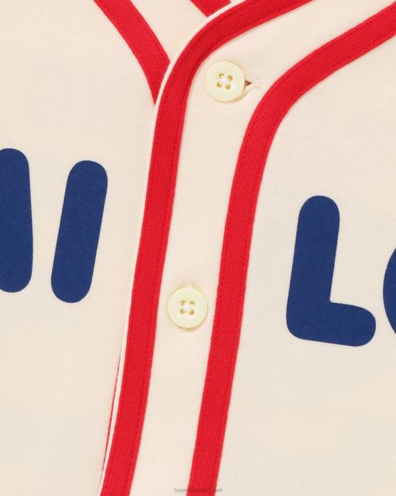 A Bathing Ape børn baby milo baseball skjorte HH6J1347 hvid