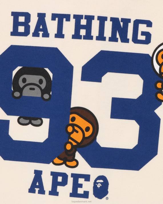 A Bathing Ape børn baby milo baseball skjorte HH6J1347 hvid