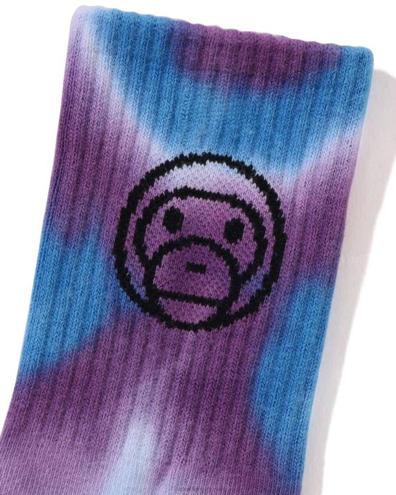 A Bathing Ape børn baby milo bindefarvet ribsok HH6J1703 blå