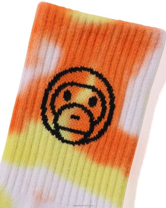 A Bathing Ape børn baby milo bindefarvet ribsok HH6J1704 orange