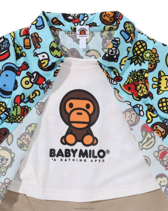 A Bathing Ape børn baby milo blandet frugt skjorte lagdelte bukser HH6J1312 lyseblå
