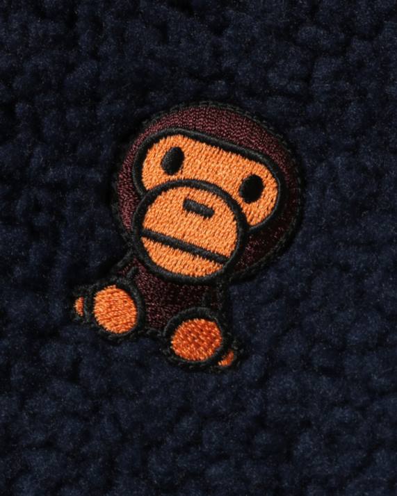 A Bathing Ape børn baby milo boa plysjakke HH6J1779 blå