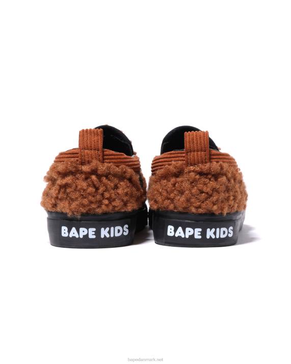 A Bathing Ape børn baby milo boa slip ons HH6J1522 Brun