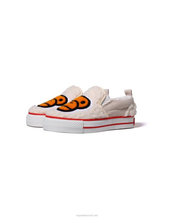 A Bathing Ape børn baby milo boa slip ons HH6J1523 hvid