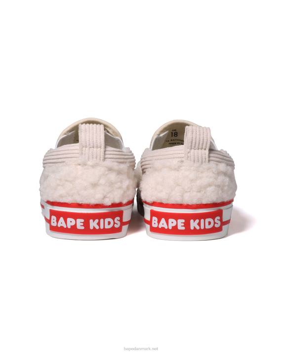A Bathing Ape børn baby milo boa slip ons HH6J1523 hvid