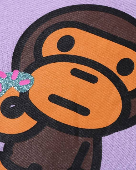 A Bathing Ape børn baby milo donuts flæse-t-shirt HH6J1577 lilla