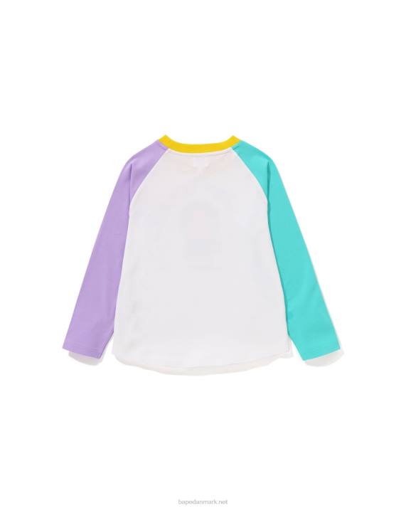 A Bathing Ape børn baby milo donuts raglan t-shirt HH6J1465 hvid