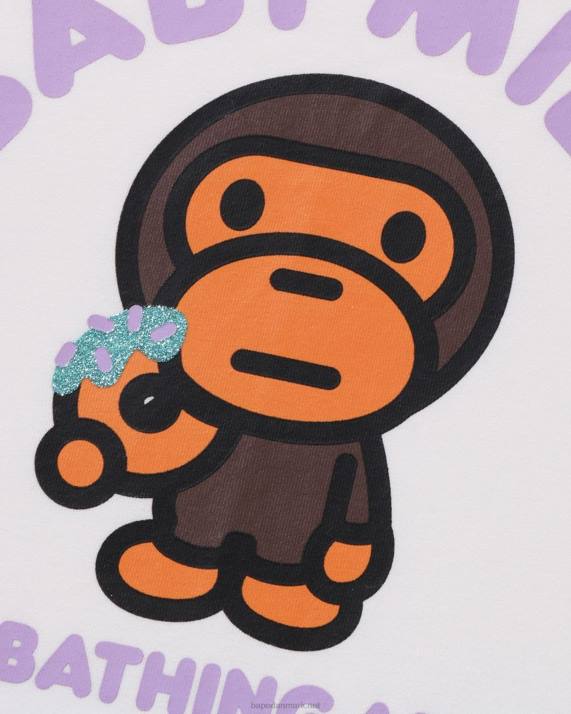 A Bathing Ape børn baby milo donuts raglan t-shirt HH6J1465 hvid