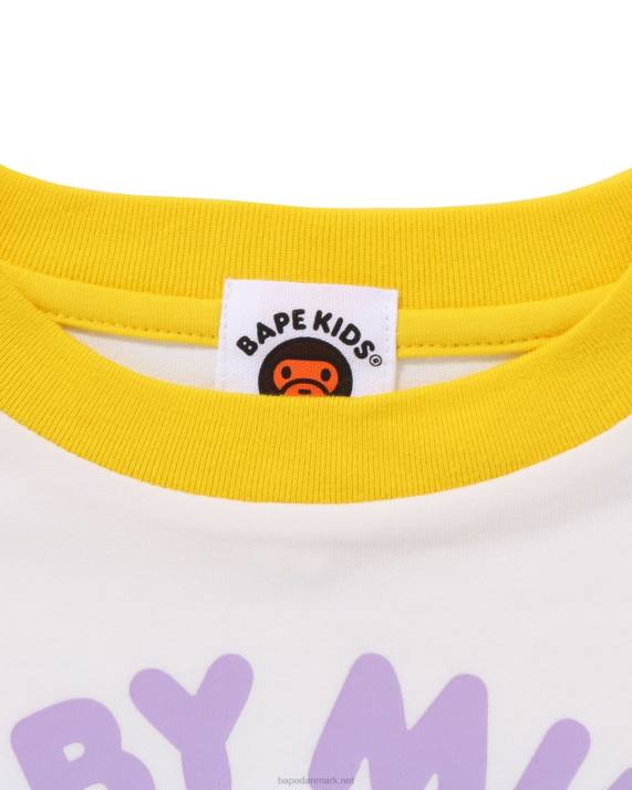 A Bathing Ape børn baby milo donuts raglan t-shirt HH6J1465 hvid