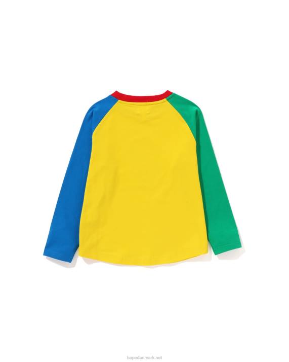 A Bathing Ape børn baby milo donuts raglan t-shirt HH6J1466 gul