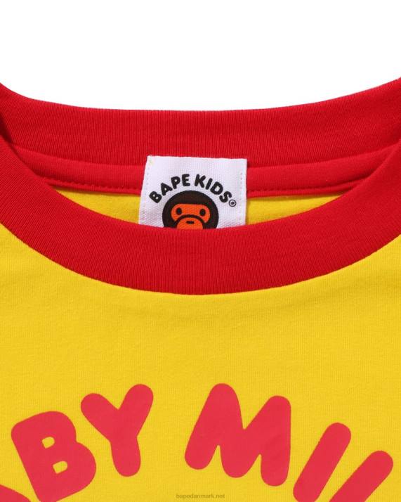 A Bathing Ape børn baby milo donuts raglan t-shirt HH6J1466 gul