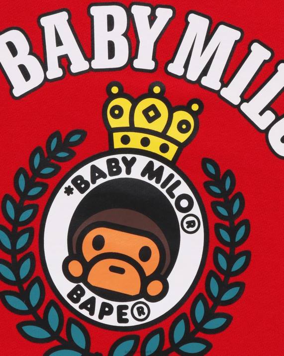 A Bathing Ape børn baby milo emblem crewneck HH6J1343 knaldrød