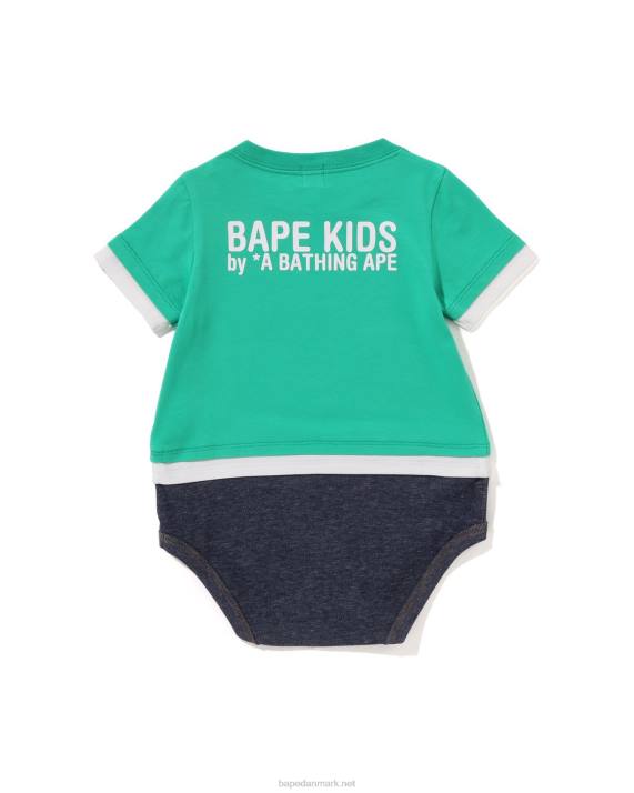 A Bathing Ape børn baby milo face lagdelt body HH6J1701 lysegrøn
