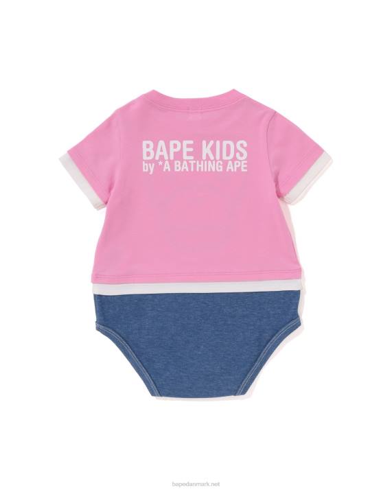 A Bathing Ape børn baby milo face lagdelt body HH6J1702 lyserød