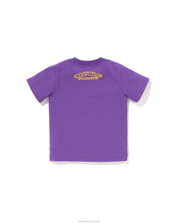 A Bathing Ape børn baby milo fiskevest print t-shirt HH6J1319 lilla