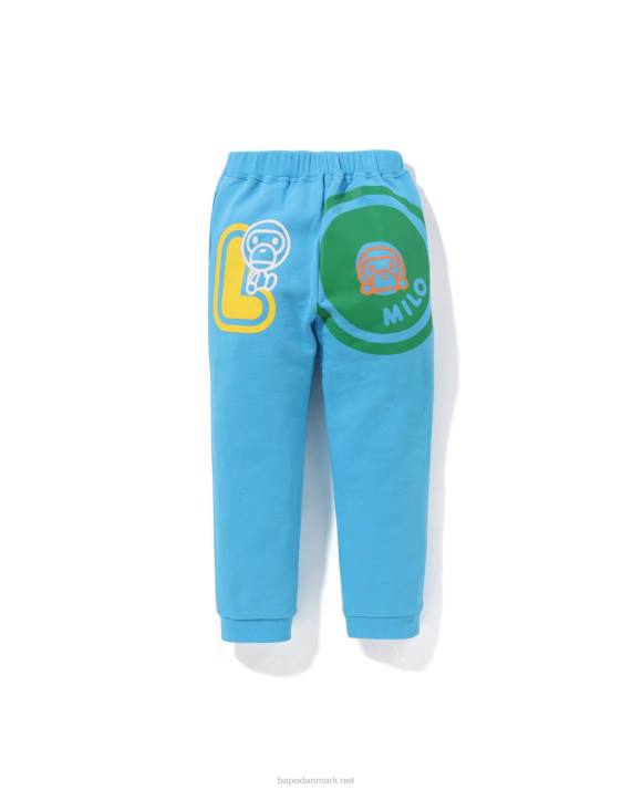 A Bathing Ape børn baby milo font sweatbukser HH6J1355 blå