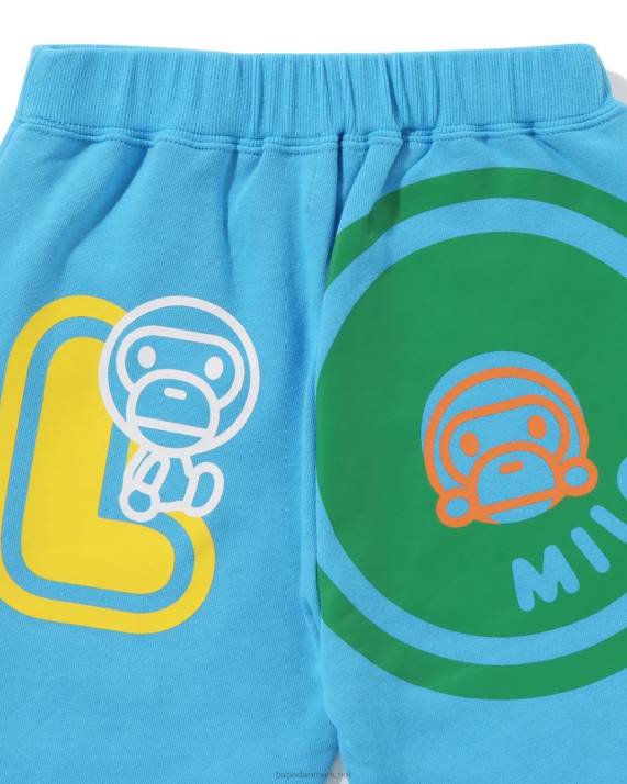 A Bathing Ape børn baby milo font sweatbukser HH6J1355 blå