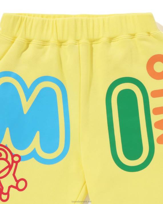 A Bathing Ape børn baby milo font sweatbukser HH6J1356 gul