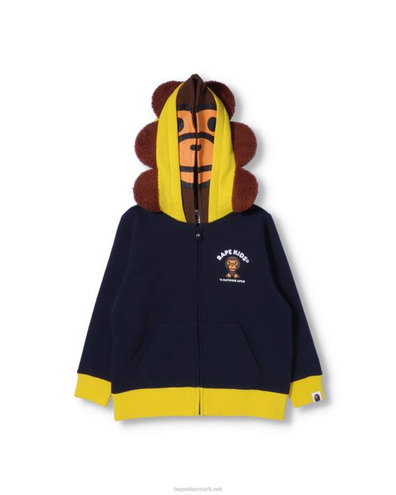 A Bathing Ape børn baby milo friends hættetrøje med lynlås HH6J1759 blå