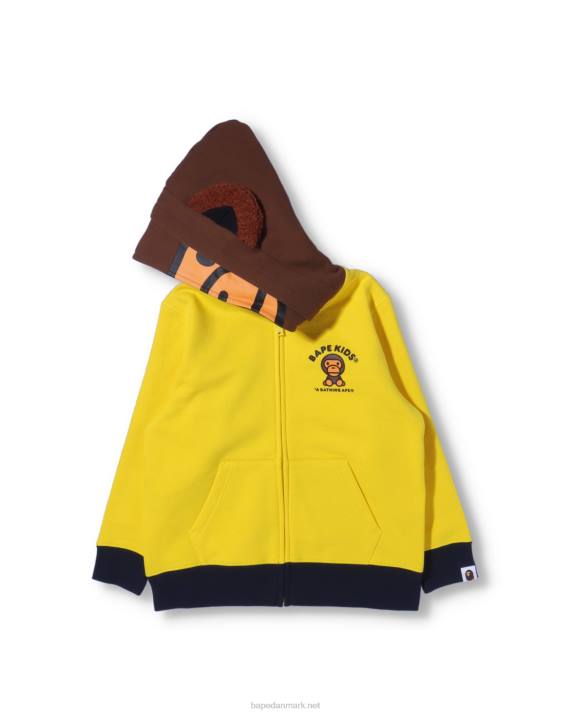 A Bathing Ape børn baby milo friends hættetrøje med lynlås HH6J1760 gul