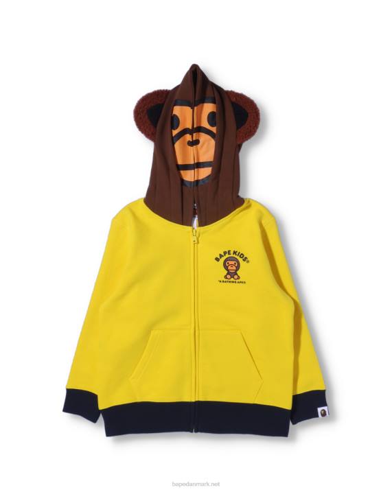 A Bathing Ape børn baby milo friends hættetrøje med lynlås HH6J1760 gul