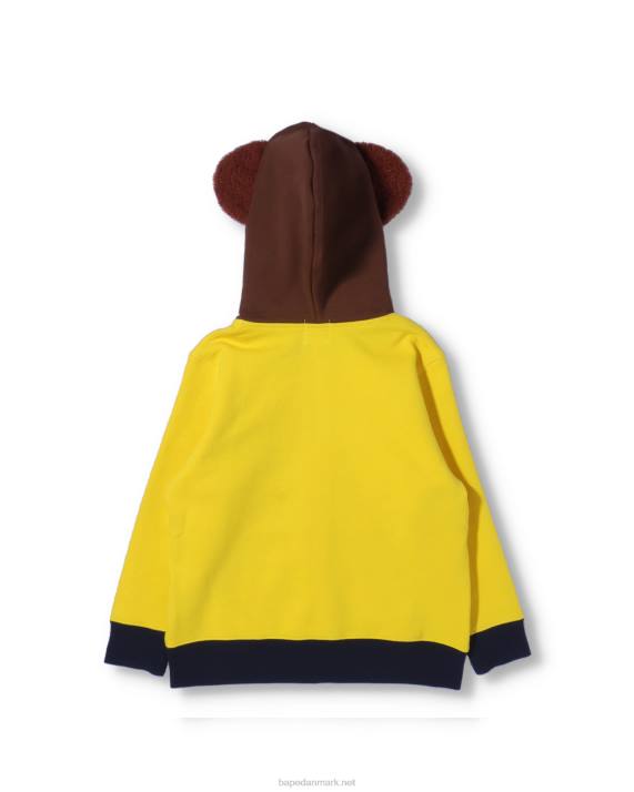 A Bathing Ape børn baby milo friends hættetrøje med lynlås HH6J1760 gul