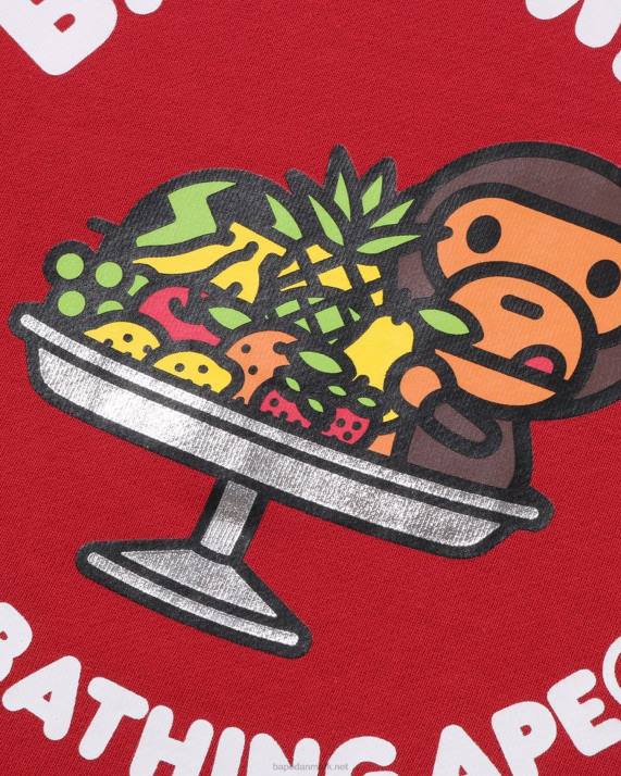 A Bathing Ape børn baby milo frugt crewneck HH6J1418 knaldrød