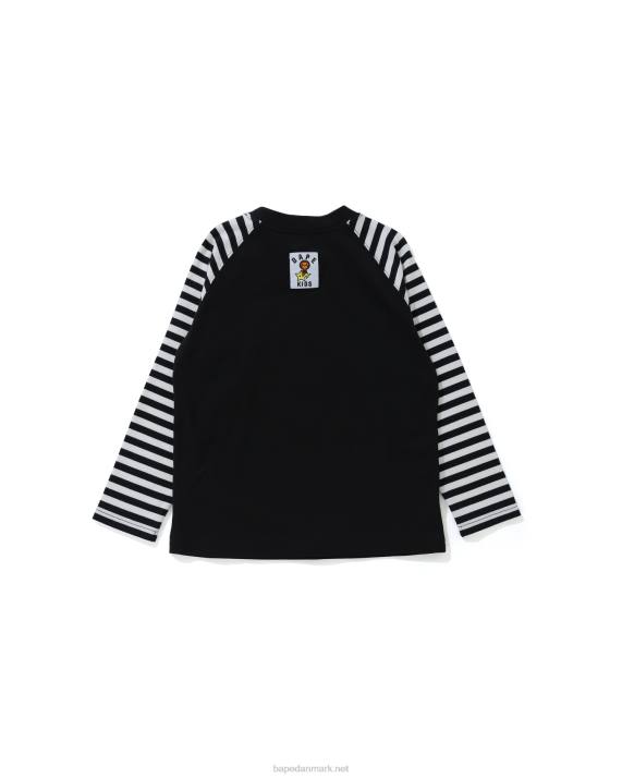 A Bathing Ape børn baby milo glød i mørke stat tee HH6J1771 sort