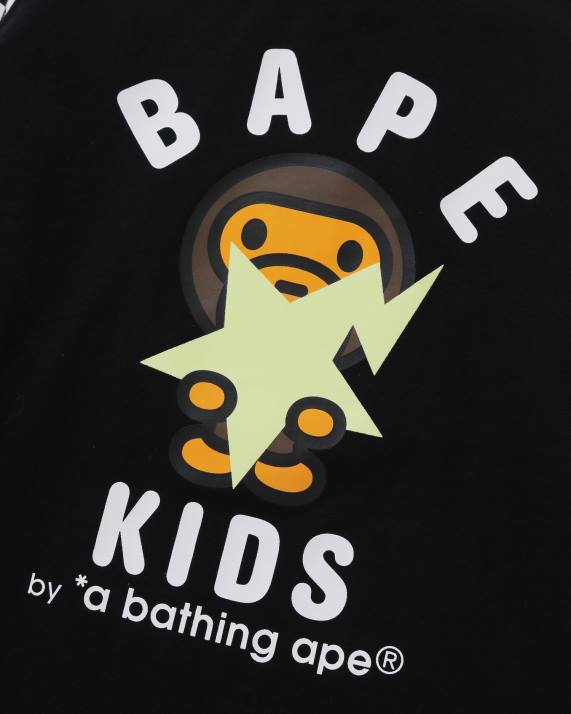 A Bathing Ape børn baby milo glød i mørke stat tee HH6J1771 sort