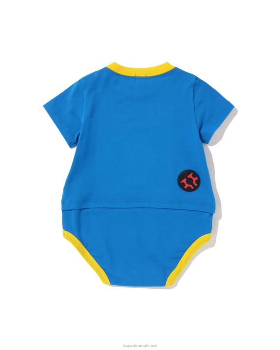 A Bathing Ape børn baby milo hjort beetle bodysuit i lag HH6J1615 blå