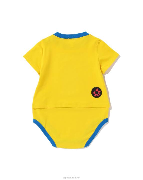 A Bathing Ape børn baby milo hjort beetle bodysuit i lag HH6J1616 gul