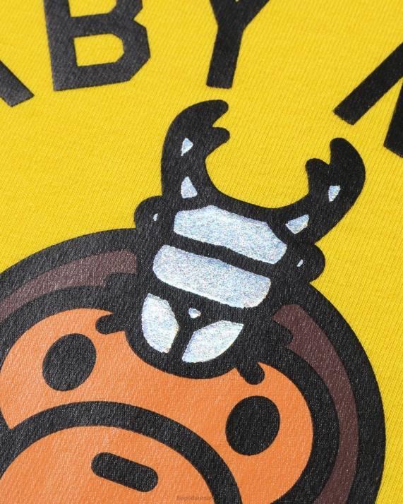 A Bathing Ape børn baby milo hjort beetle bodysuit i lag HH6J1616 gul